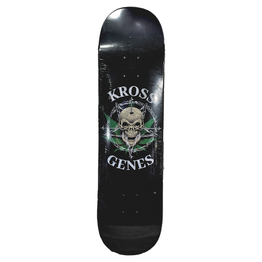 Kross Genes “Thorned Skull” Skateboard Deck – Black Ice Edition